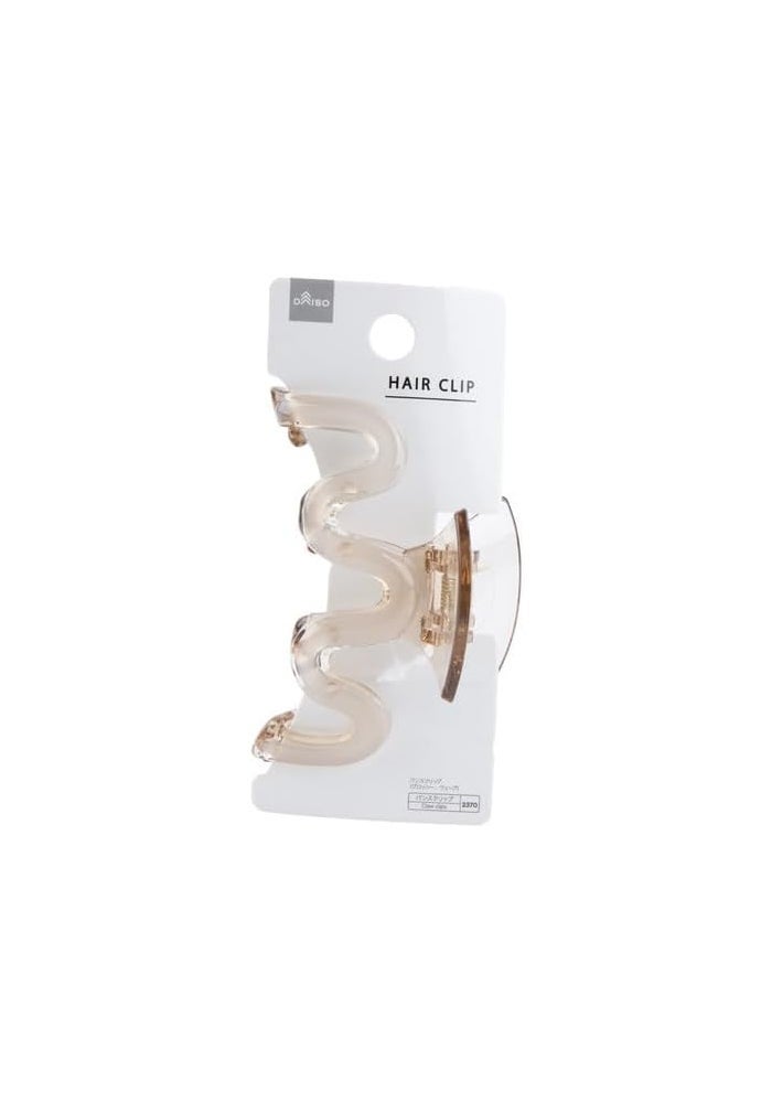 DAISO Glossy Wave Claw Clip - Beige